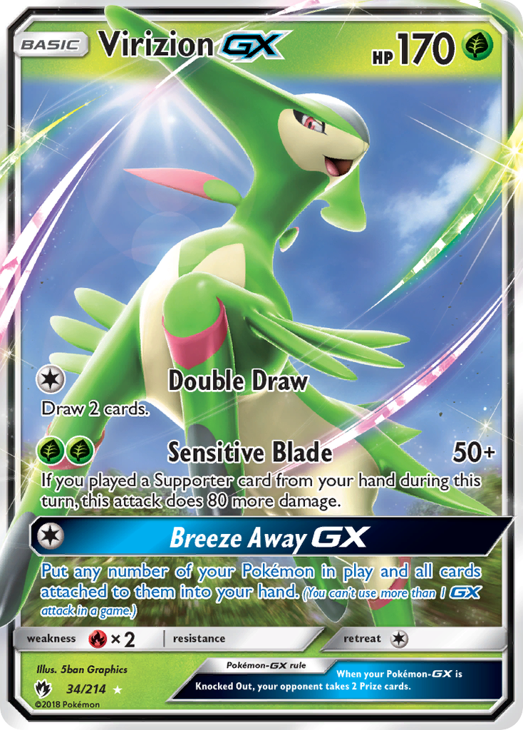 Virizion GX (34/214) [Sun & Moon: Lost Thunder] | Rock City Comics