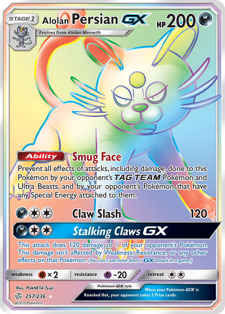 Alolan Persian GX (257/236) [Sun & Moon: Cosmic Eclipse] | Rock City Comics