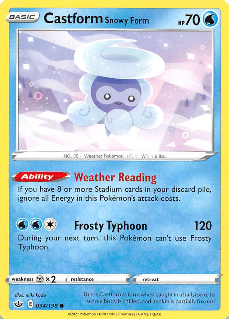 Castform Snowy Form (034/198) [Sword & Shield: Chilling Reign] | Rock City Comics