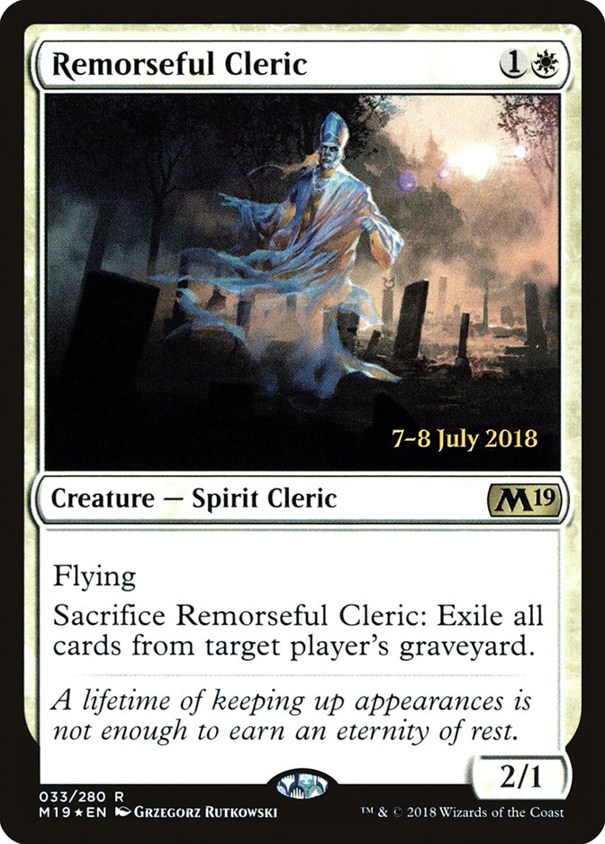 Remorseful Cleric  [Core Set 2019 Prerelease Promos] | Rock City Comics