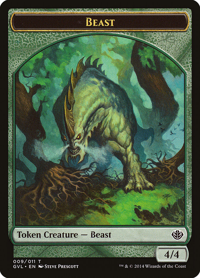 Beast Token (009/011) (Garruk vs. Liliana) [Duel Decks Anthology Tokens] | Rock City Comics