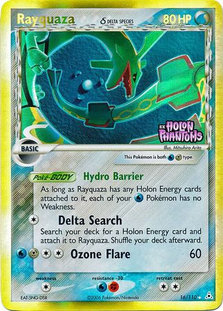 Rayquaza (16/110) (Delta Species) (Stamped) [EX: Holon Phantoms] | Rock City Comics