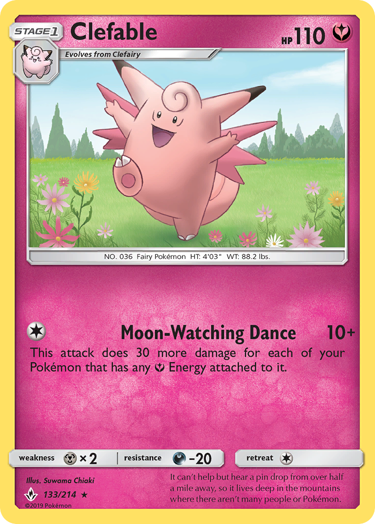 Clefable (133/214) [Sun & Moon: Unbroken Bonds] | Rock City Comics