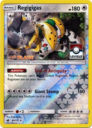 Regigigas (84/111) (League Promo 3rd Place) [Sun & Moon: Crimson Invasion] | Rock City Comics