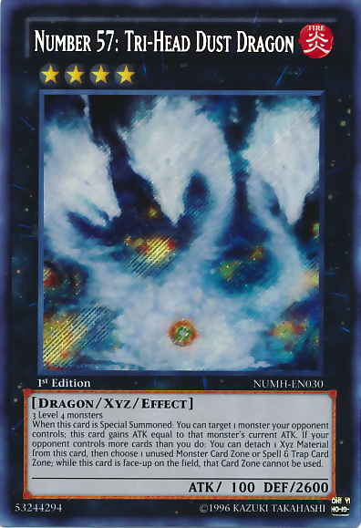 Number 57: Tri-Head Dust Dragon [NUMH-EN030] Secret Rare | Rock City Comics