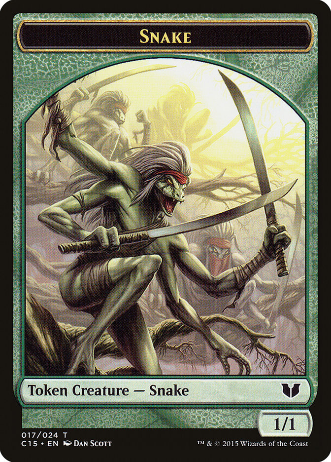 Beast // Snake (017) Double-Sided Token [Commander 2015 Tokens] | Rock City Comics