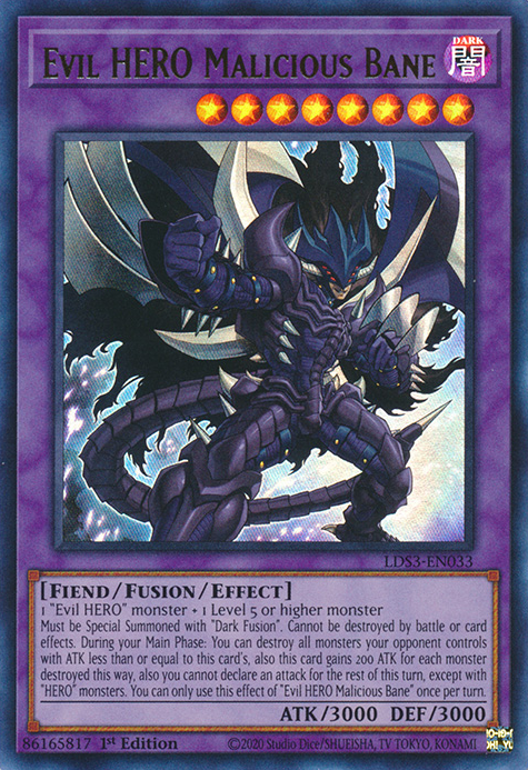 Evil HERO Malicious Bane [LDS3-EN033] Ultra Rare | Rock City Comics