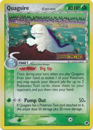 Quagsire (21/101) (Delta Species) (Stamped) [EX: Dragon Frontiers] | Rock City Comics