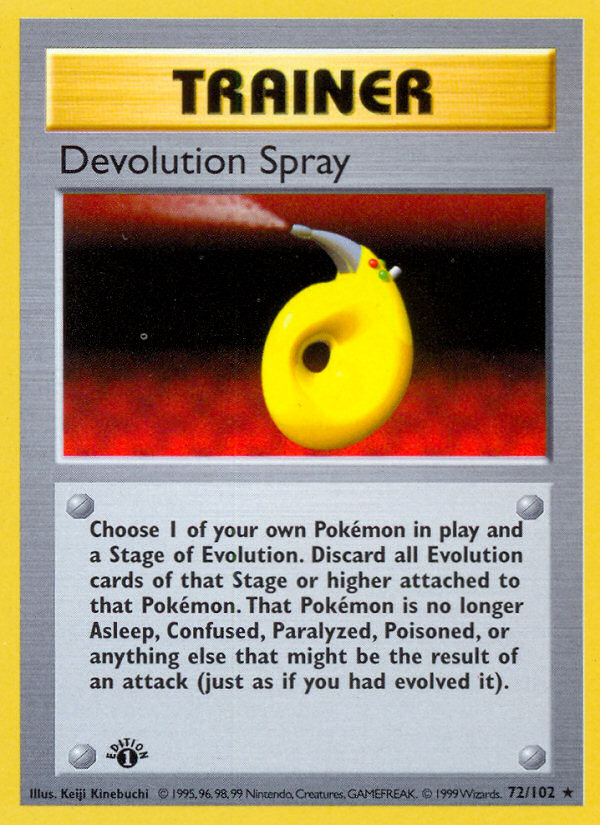 Devolution Spray (72/102) (Shadowless) [Base Set 1st Edition] | Rock City Comics