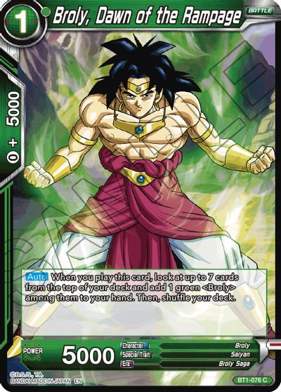 Broly, Dawn of the Rampage (Reprint) (BT1-076) [Battle Evolution Booster] | Rock City Comics