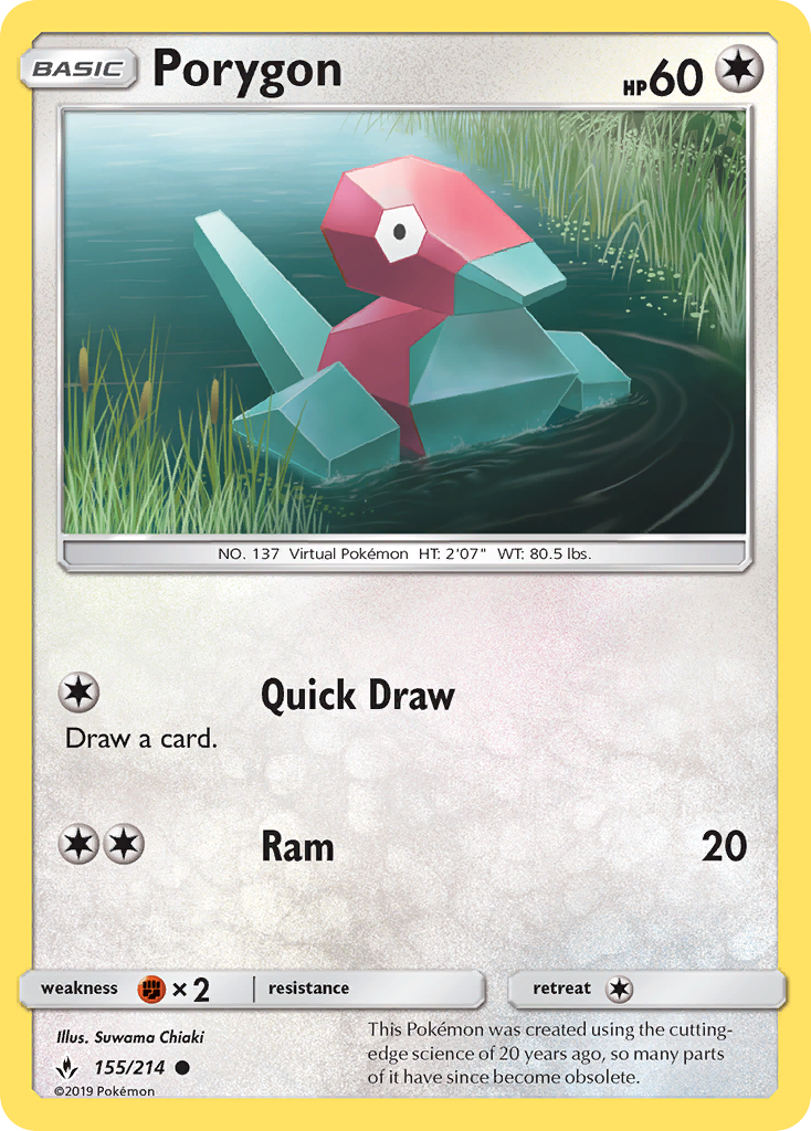 Porygon (155/214) [Sun & Moon: Unbroken Bonds] | Rock City Comics