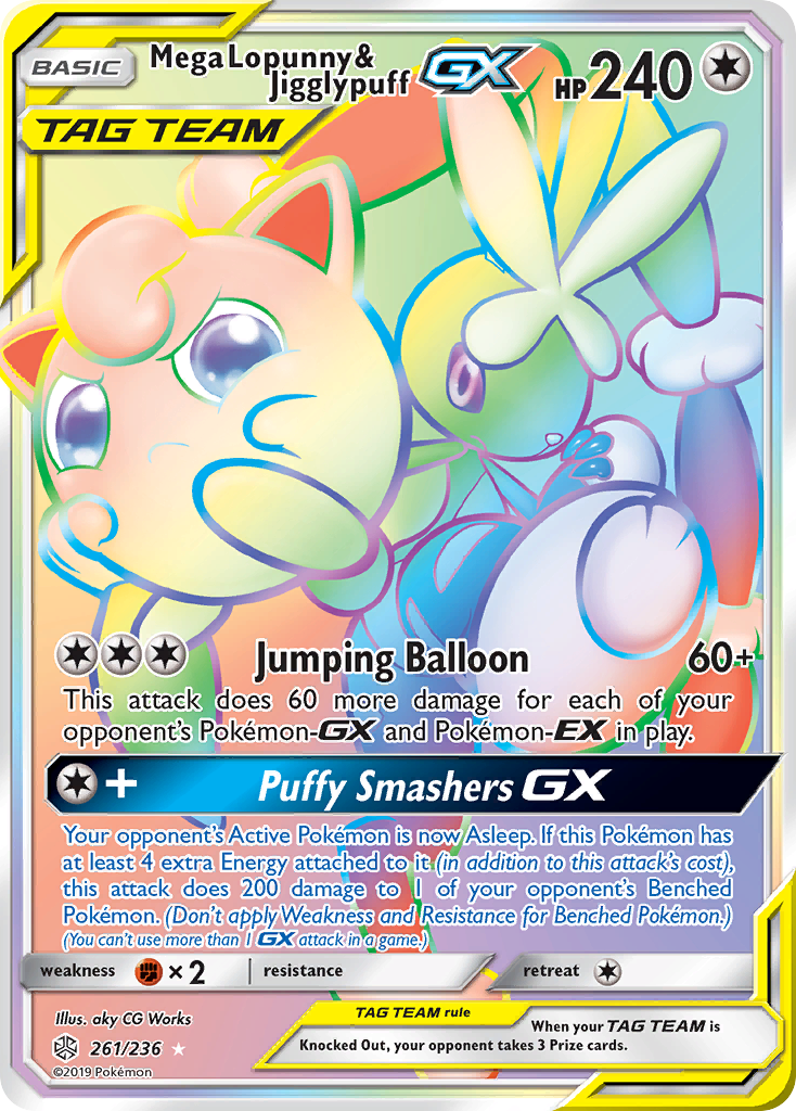 Mega Lopunny & Jigglypuff GX (261/236) [Sun & Moon: Cosmic Eclipse] | Rock City Comics