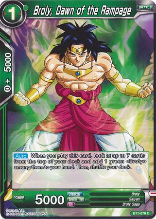 Broly, Dawn of the Rampage [BT1-076] | Rock City Comics