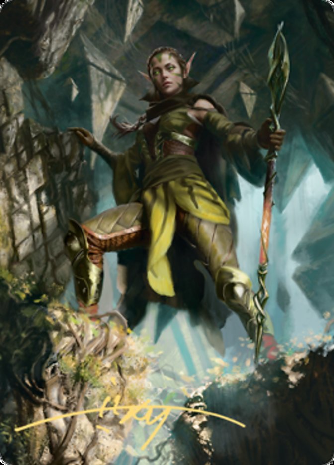 Nissa of Shadowed Boughs 1 Art Card (Gold-Stamped Signature) [Zendikar Rising Art Series] | Rock City Comics