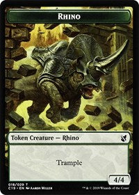 Rhino // Egg Double-sided Token [Commander 2019 Tokens] | Rock City Comics