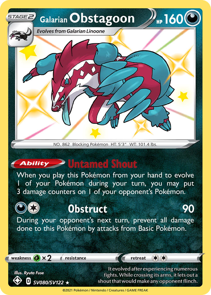 Galarian Obstagoon (SV080/SV122) [Sword & Shield: Shining Fates] | Rock City Comics