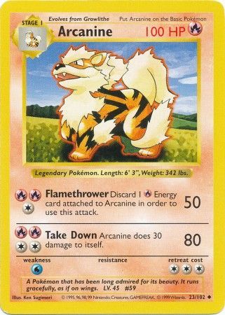 Arcanine (23/102) [Base Set Shadowless Unlimited] | Rock City Comics