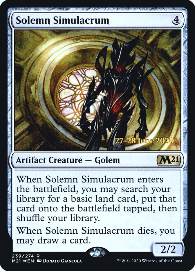 Solemn Simulacrum  [Core Set 2021 Prerelease Promos] | Rock City Comics