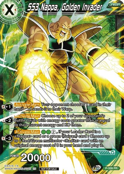 SS3 Nappa, Golden Invader (P-339) [Saiyan Showdown Prerelease Promos] | Rock City Comics