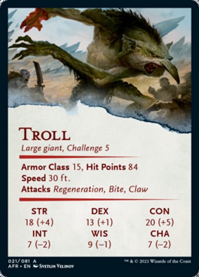 Troll Art Card (Gold-Stamped Signature) [Dungeons & Dragons: Adventures in the Forgotten Realms Art Series] | Rock City Comics