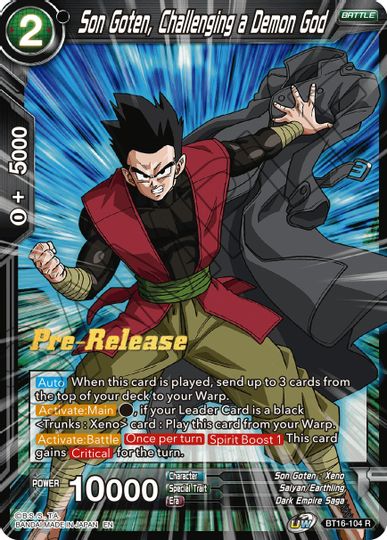 Son Goten, Challenging a Demon God (BT16-104) [Realm of the Gods Prerelease Promos] | Rock City Comics