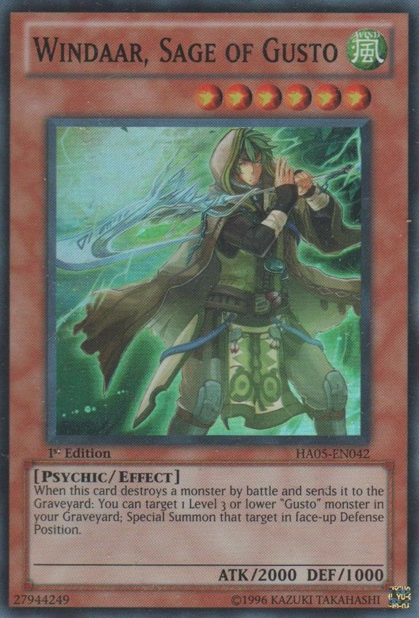 Windaar, Sage of Gusto [HA05-EN042] Super Rare | Rock City Comics