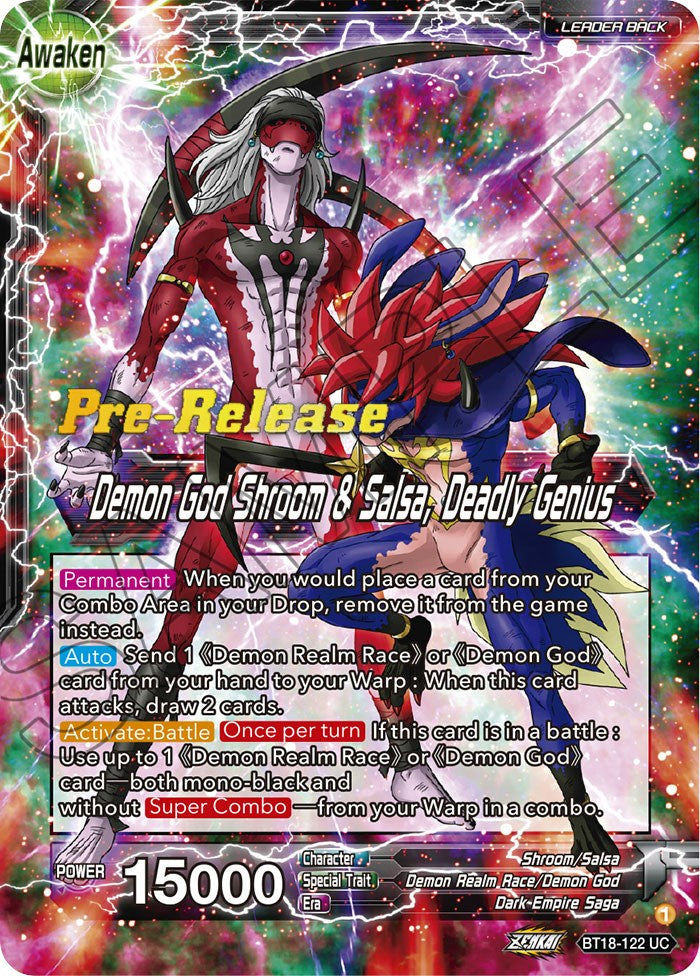 Shroom & Salsa // Demon God Shroom & Salsa, Deadly Genius (BT18-122) [Dawn of the Z-Legends Prerelease Promos] | Rock City Comics