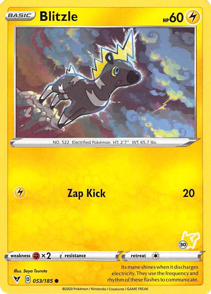 Blitzle (053/185) (Pikachu Stamp #30) [Battle Academy 2022] | Rock City Comics
