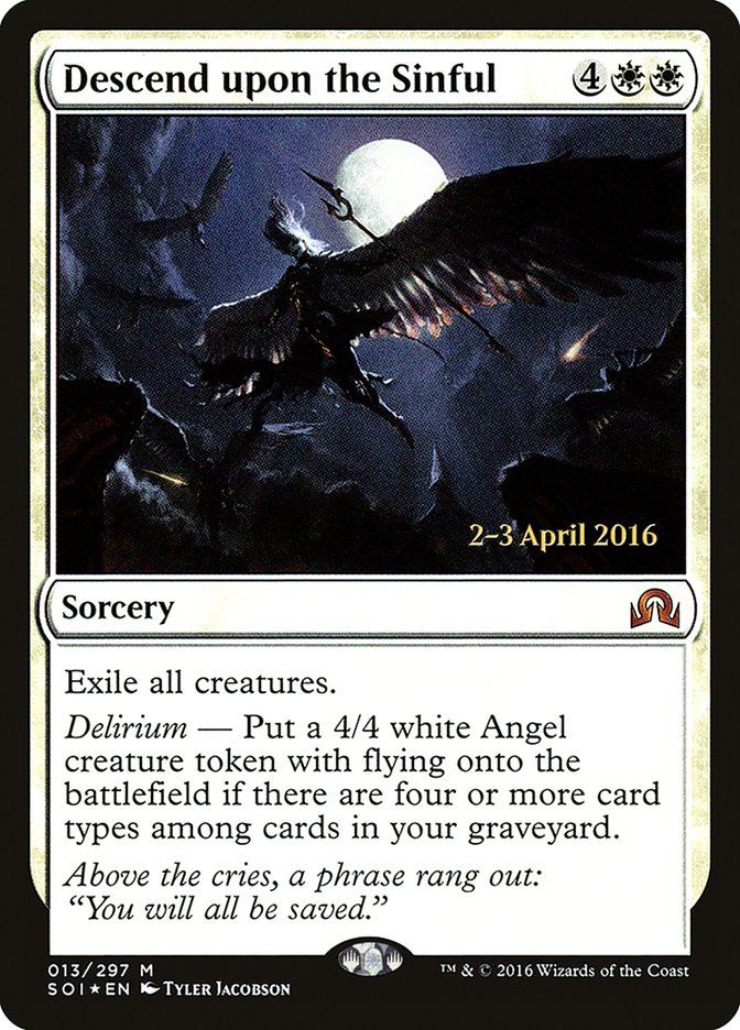 Descend upon the Sinful [Shadows over Innistrad Prerelease Promos] | Rock City Comics