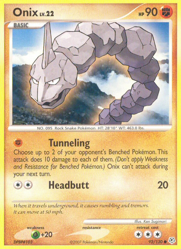 Onix (92/130) [Diamond & Pearl: Base Set] | Rock City Comics