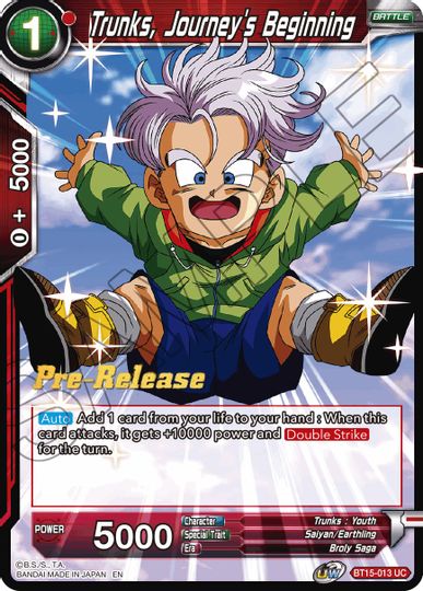 Trunks, Journey's Beginning (BT15-013) [Saiyan Showdown Prerelease Promos] | Rock City Comics