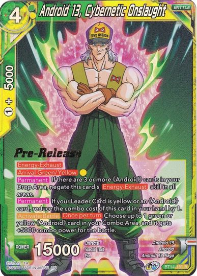 Android 13, Cybernetic Onslaught (BT14-151) [Cross Spirits Prerelease Promos] | Rock City Comics