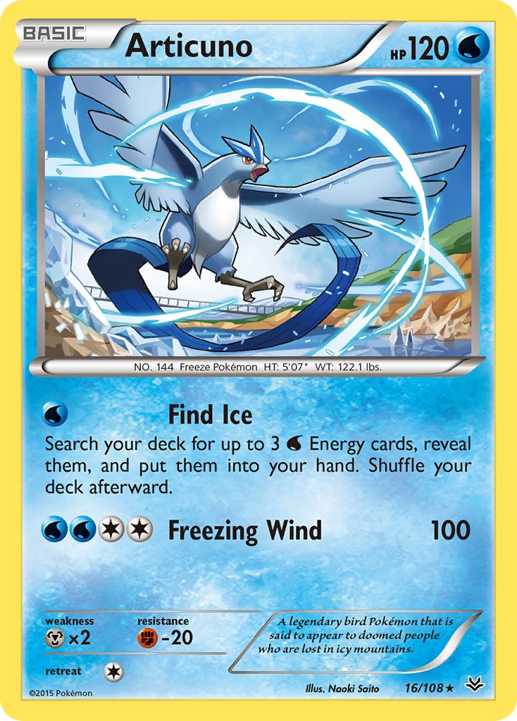 Articuno (16/108) (Theme Deck Exclusive) [XY: Roaring Skies] | Rock City Comics