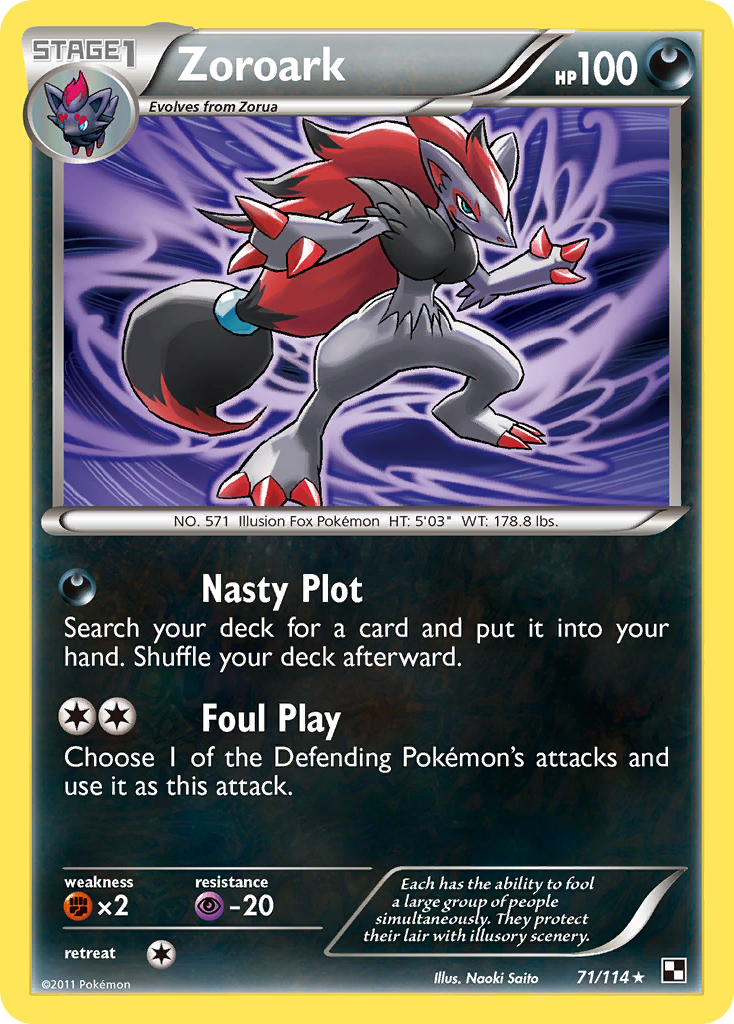 Zoroark (71/114) (Theme Deck Exclusive) [Black & White: Base Set] | Rock City Comics