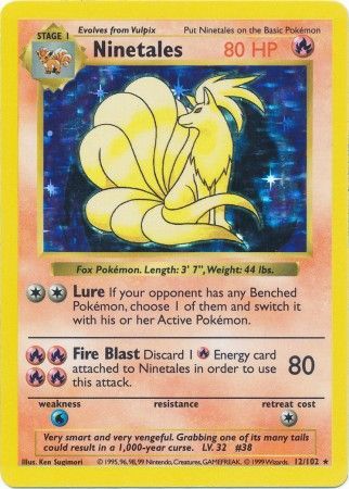 Ninetales (12/102) [Base Set Shadowless Unlimited] | Rock City Comics