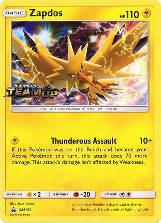 Zapdos (SM159) (Staff) [Sun & Moon: Black Star Promos] | Rock City Comics