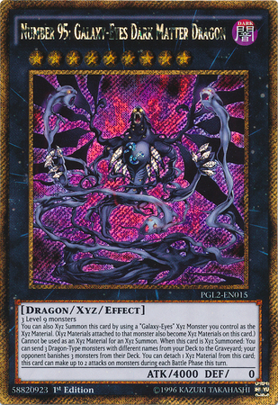 Number 95: Galaxy-Eyes Dark Matter Dragon [PGL2-EN015] Gold Secret Rare | Rock City Comics