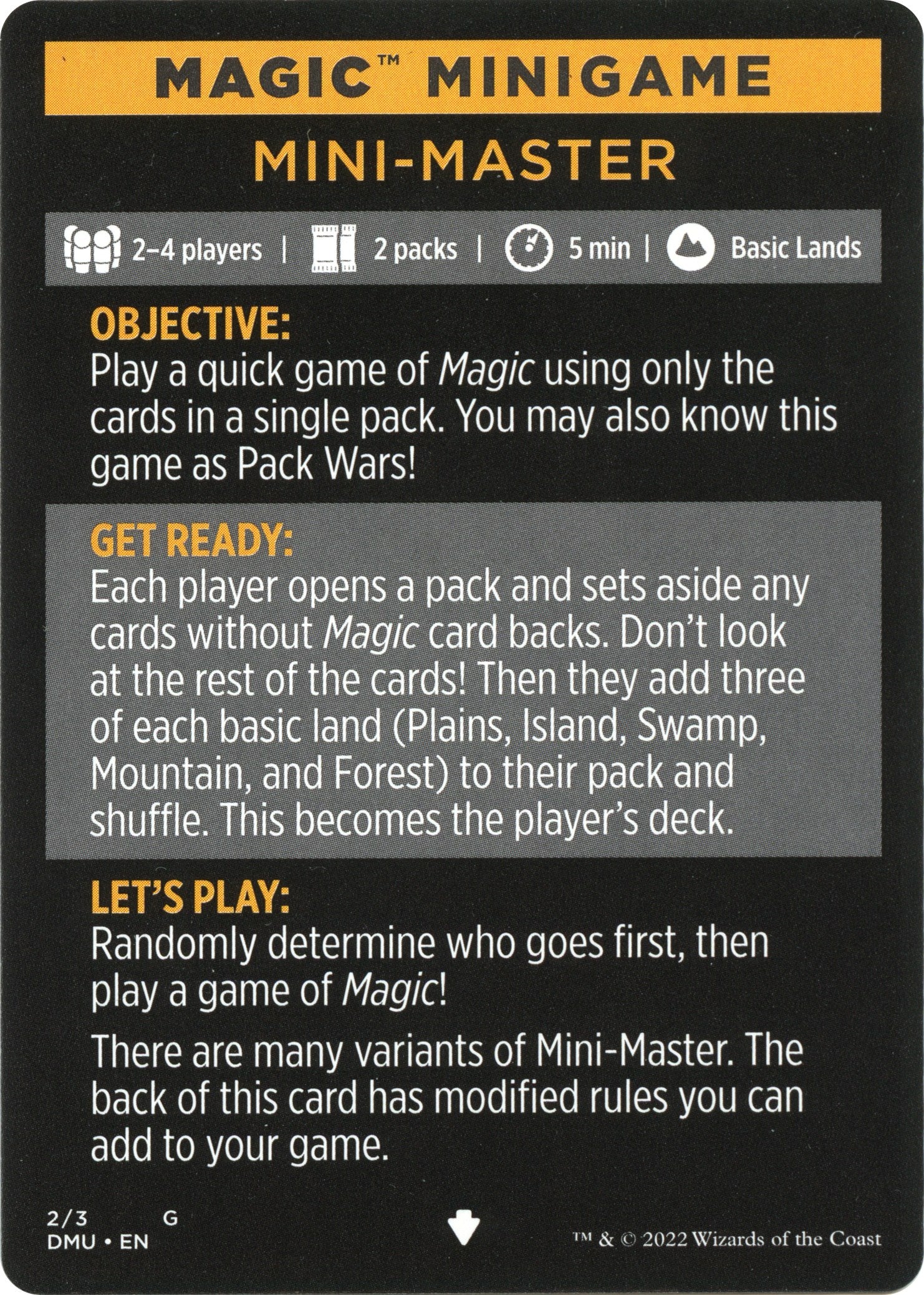 Mini-Master (Magic Minigame) [Dominaria United Minigame] | Rock City Comics