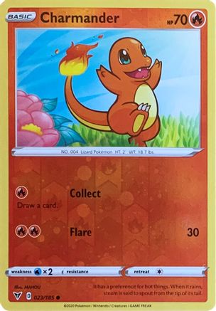 Charmander (023/185) (Reverse Cosmos Holo) [Sword & Shield: Vivid Voltage] | Rock City Comics