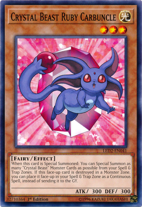 Crystal Beast Ruby Carbuncle [LED2-EN041] Common | Rock City Comics