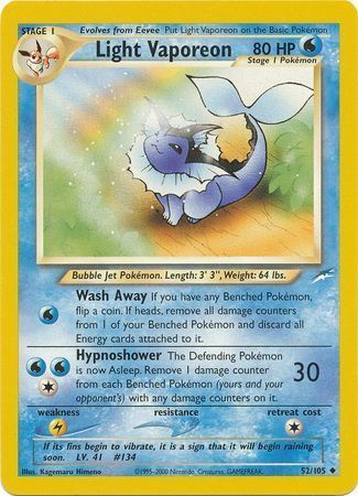 Light Vaporeon (52/105) [Neo Destiny Unlimited] | Rock City Comics