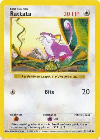 Rattata (61/102) [Base Set Shadowless Unlimited] | Rock City Comics