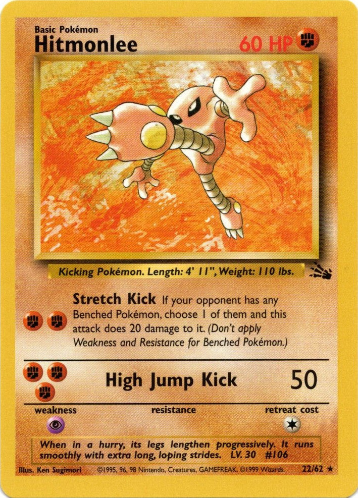 Hitmonlee (22/62) [Fossil Unlimited] | Rock City Comics