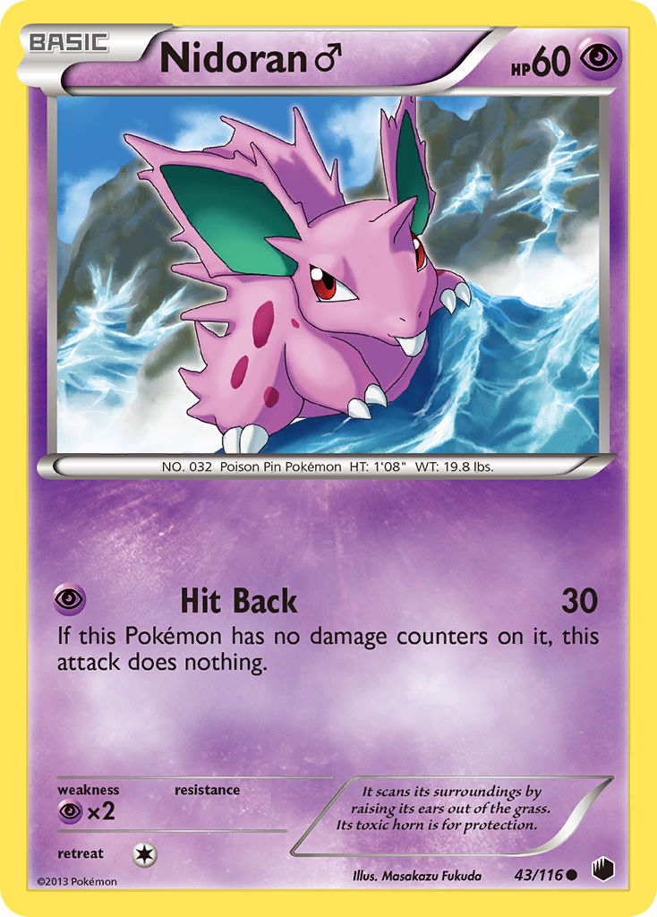 Nidoran (43/116) (Male) [Black & White: Plasma Freeze] | Rock City Comics