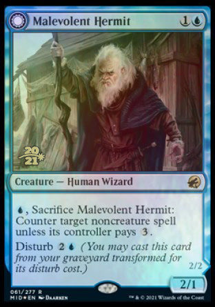 Malevolent Hermit // Benevolent Geist [Innistrad: Midnight Hunt Prerelease Promos] | Rock City Comics