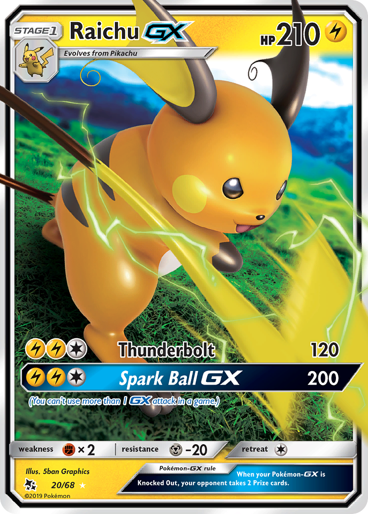 Raichu GX (20/68) [Sun & Moon: Hidden Fates] | Rock City Comics