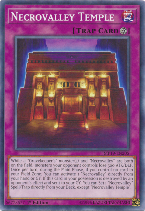 Necrovalley Temple [MP19-EN205] Common | Rock City Comics