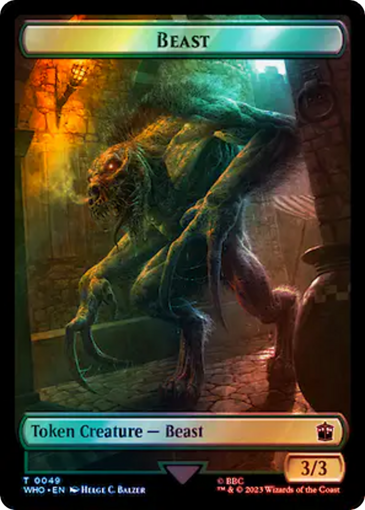 Alien Rhino // Beast Double-Sided Token (Surge Foil) [Doctor Who Tokens] | Rock City Comics