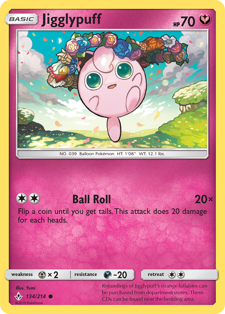 Jigglypuff (134/214) [Sun & Moon: Unbroken Bonds] | Rock City Comics