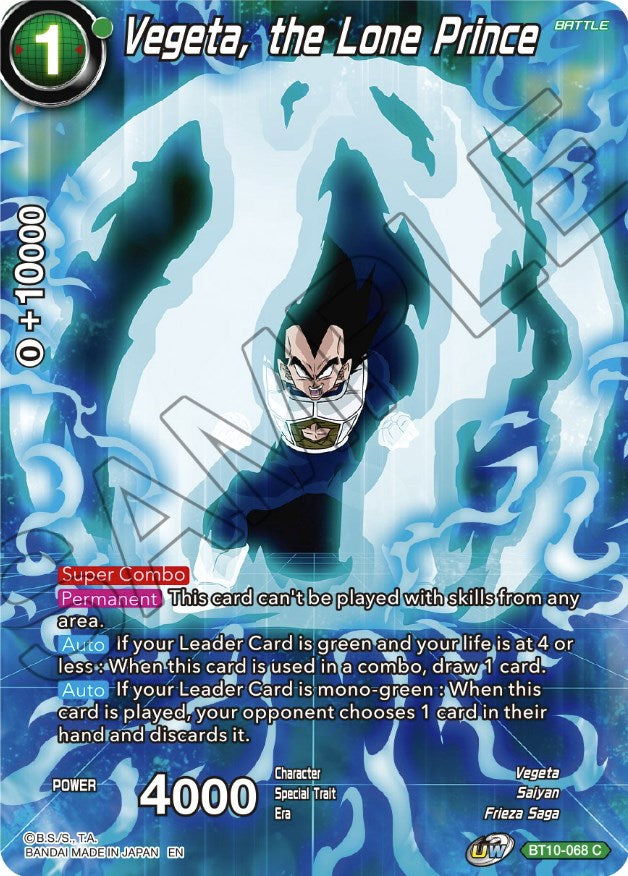 Vegeta, the Lone Prince (BT10-068) [Theme Selection: History of Vegeta] | Rock City Comics